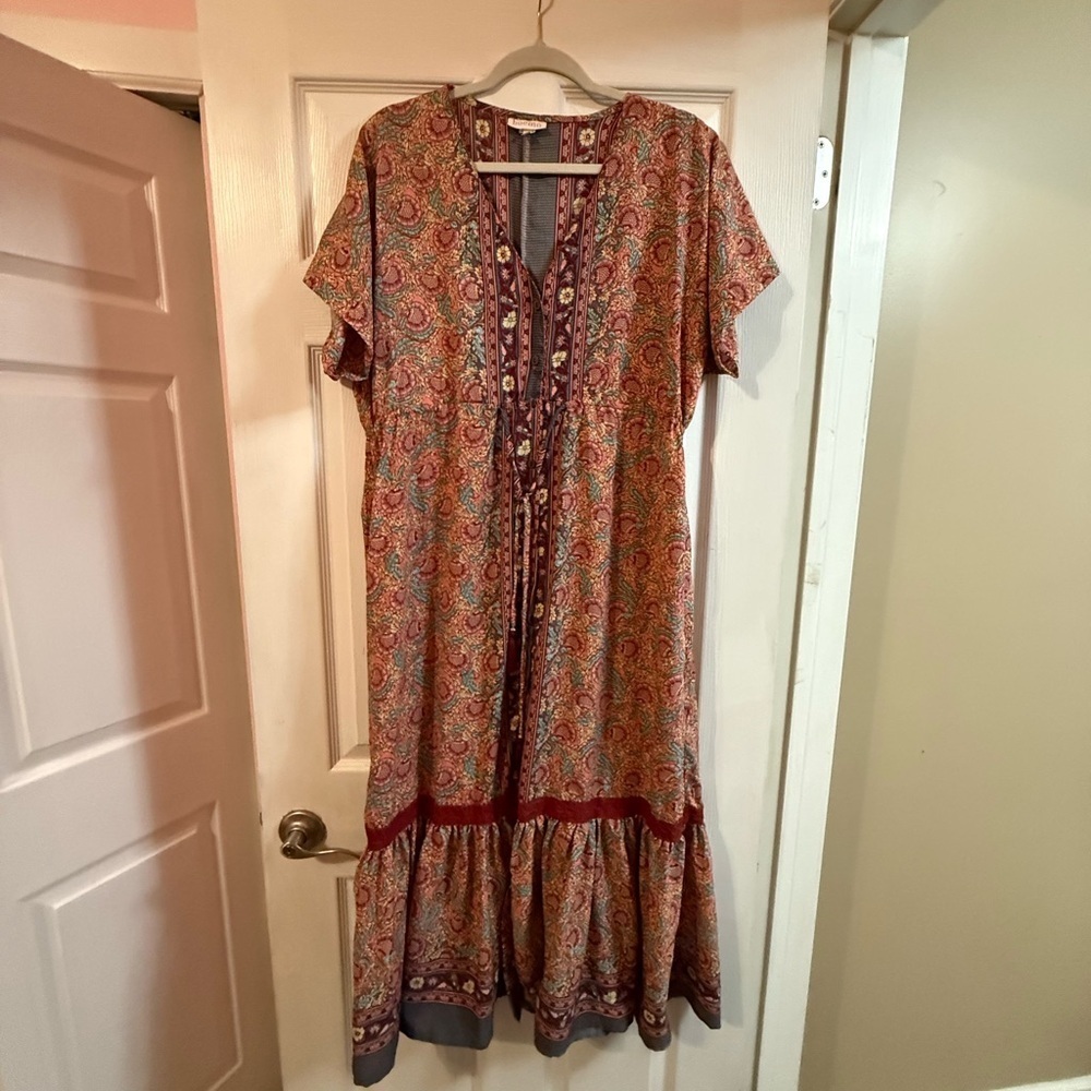Floral Paisley Maxi Dress - Multicolor